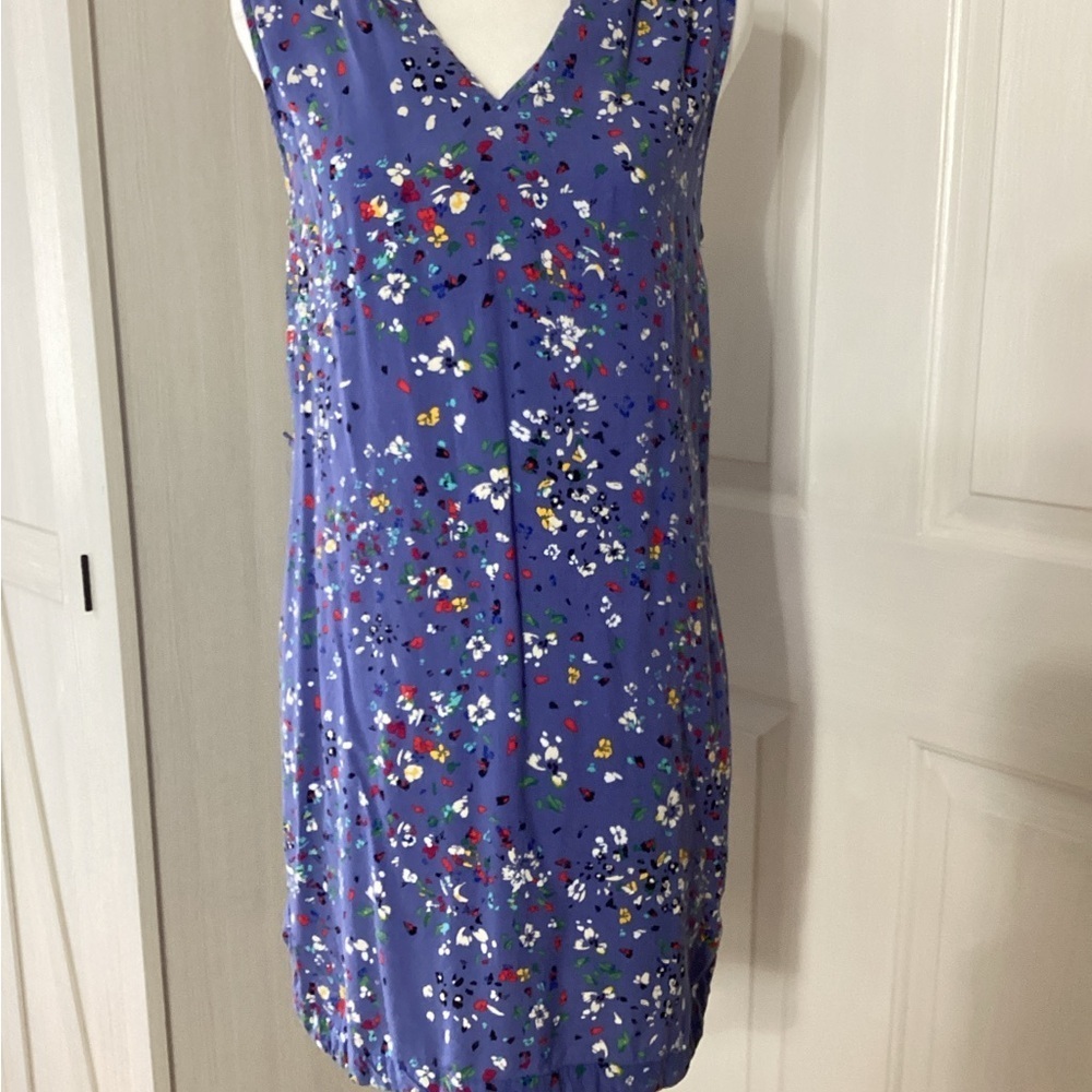 BeachLunchLounge Periwinkle/Floral V-Neck Tank Midi Dress Sz S/P